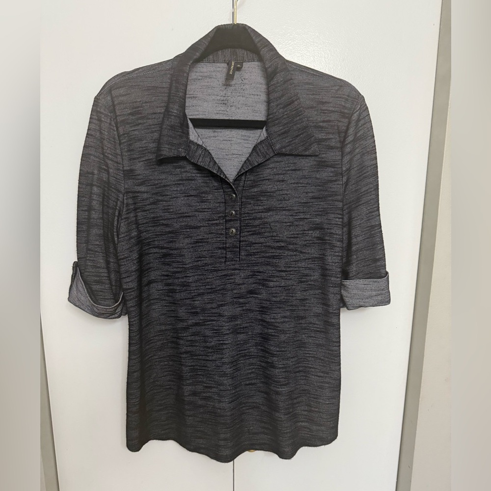 Women's Black Collared Top